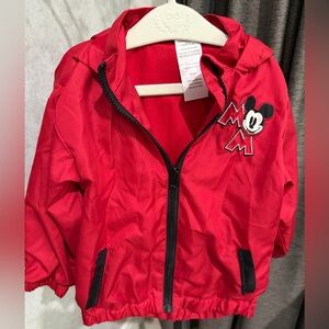 Disney Kids Red Mickey Mouse Windbreaker Jacket size 4T